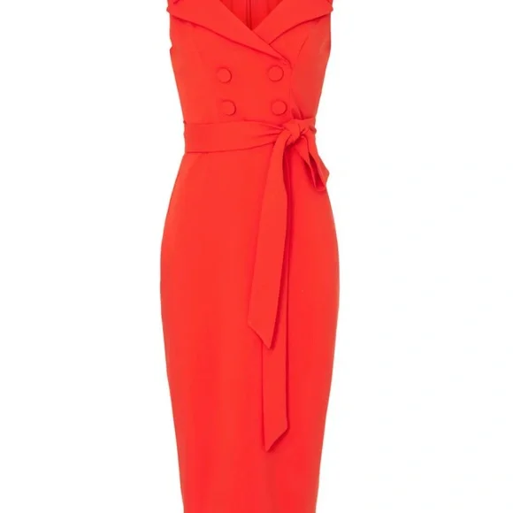 BADGLEY MISCHKA Sexy Red Sleeveless Midi Dress NWOT - Picture 3 of 4